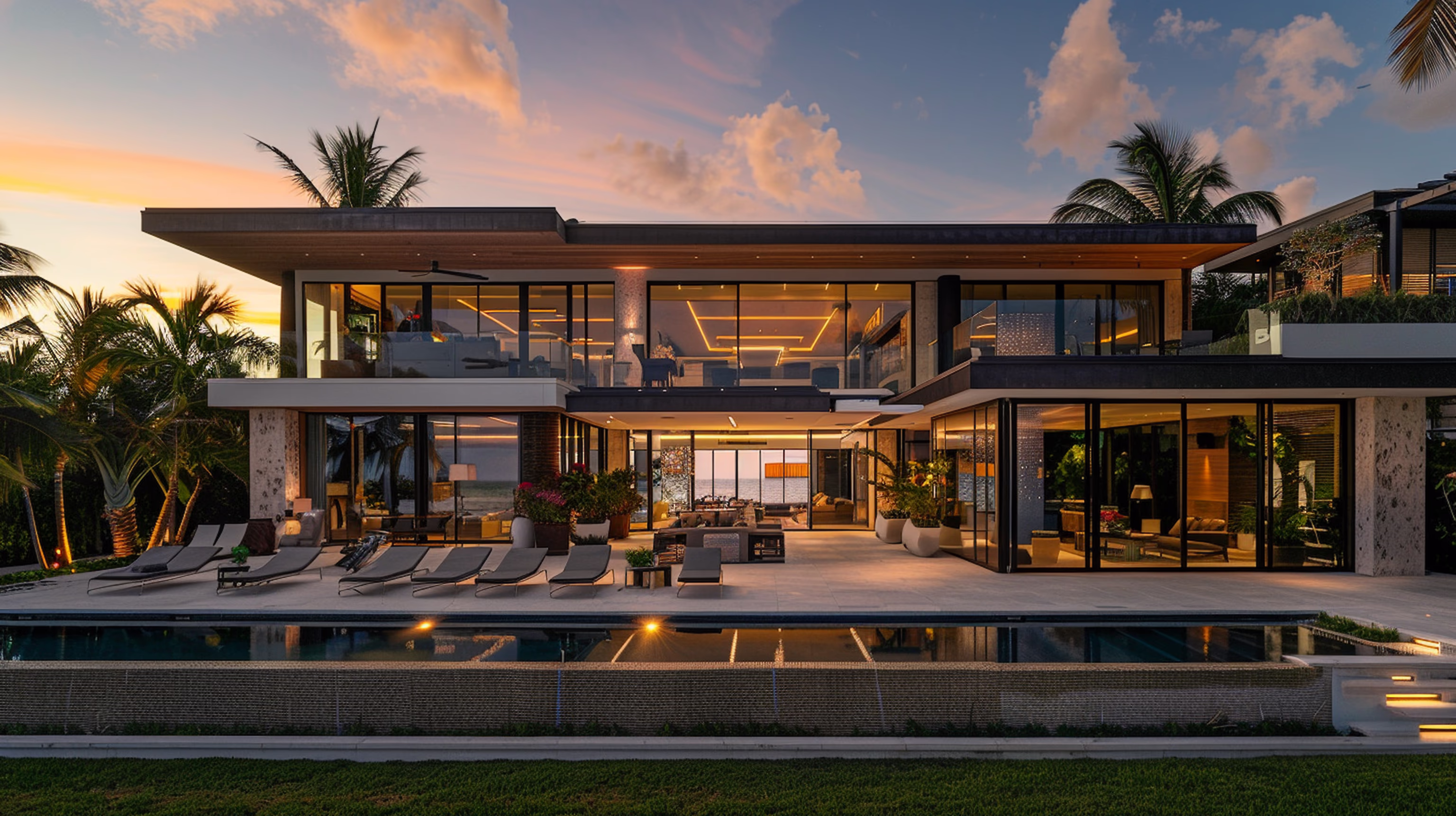 Home automation installation in a South Florida Miami home, interior, designed for calm, intuitive living.