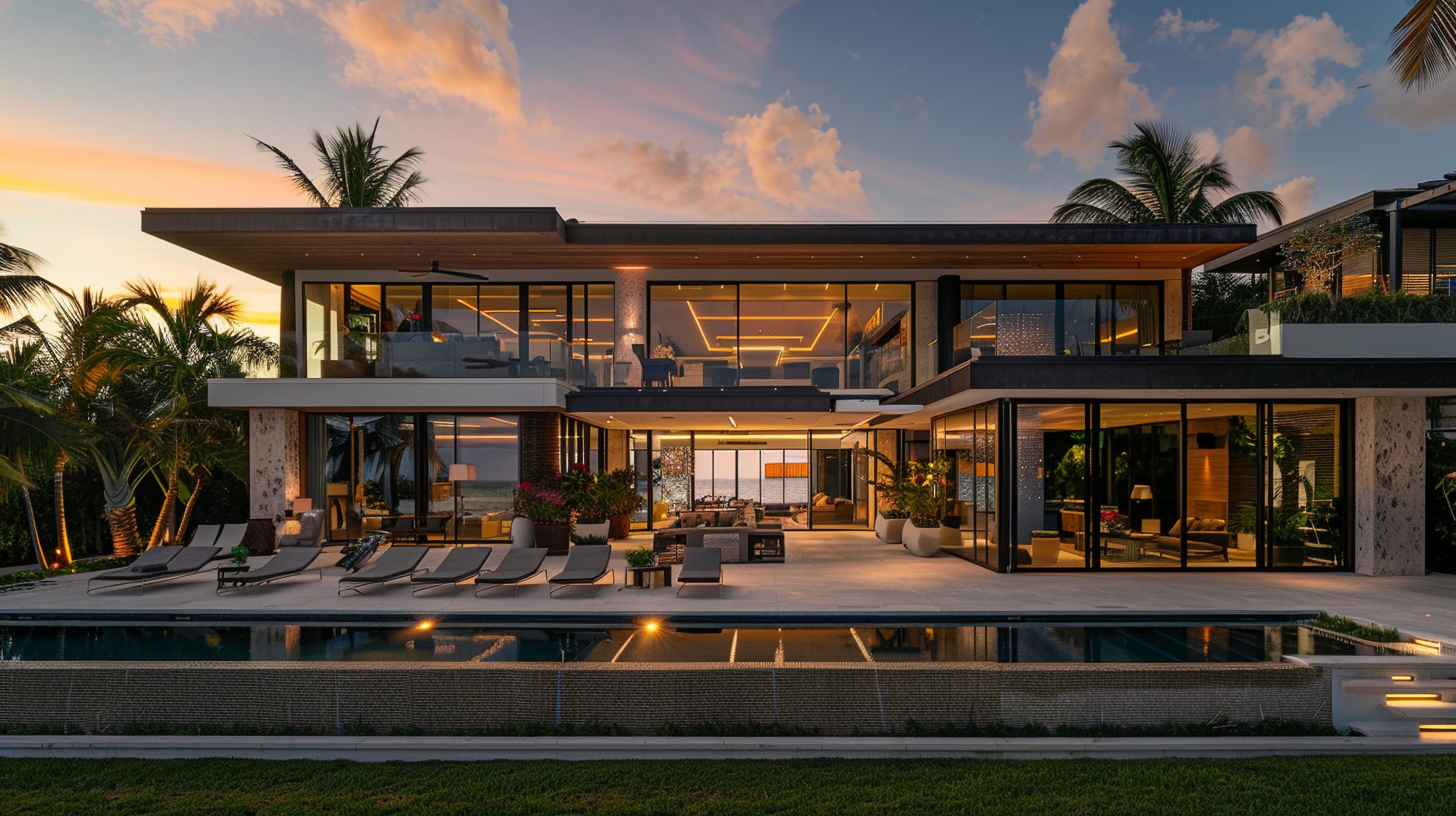 Home automation installation in a South Florida Miami home, interior, designed for calm, intuitive living.