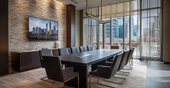 Luxury hotel conference meeting room, ballrooms with presentation technology